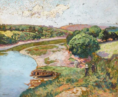 Breton Et Bretonne Au Bord De Laven