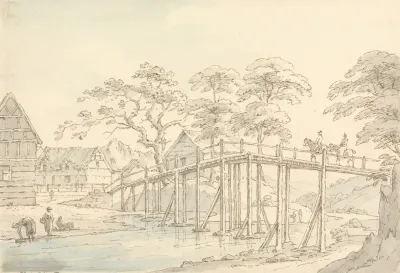Bridge Over The Severn At Newtown Looking Up The River