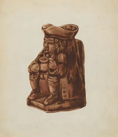Brown Pottery Toby Jug