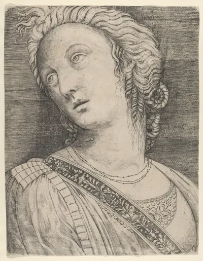 Bust Of A Woman With Her Head Turned To The Left