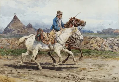 Buttero Riding In The Roman Campagna