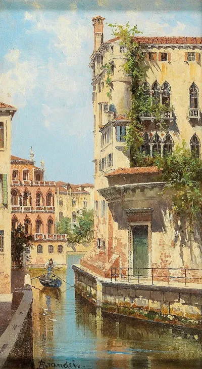 Canal In Venice With View Of The Back Of The Palazzo Rocca