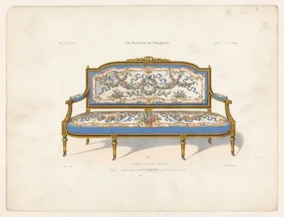 Canape Louis XVI Noir Et Or