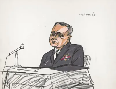 Captain Clark Of The Pueblos Sister Ship Testifying During The First Week Of The Hearings
