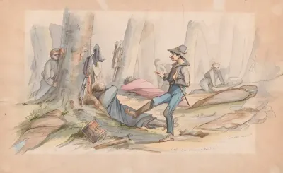 Captain Francis Erdelmeyer And Private Jacob Lawinsky At An Outpost Near Corinth Mississippi April 1862