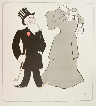 Caricature Of A Mismatched Couple