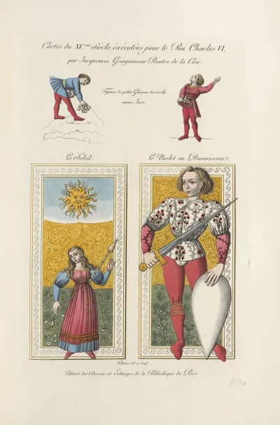 Cartes Du Xvme Siecle Executees Pour Le Roi Charles Vi Par Jacquemin Gringonneur Peintre De La Cour