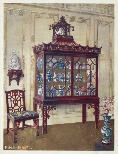 Carved China Case In Chippendales Chinese Manner