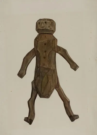 Carved Wooden Doll