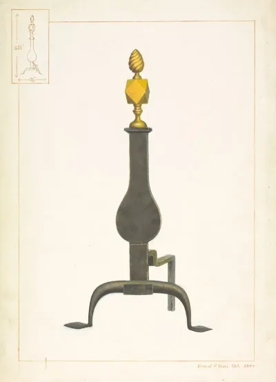 Cast Iron And Brass Andiron