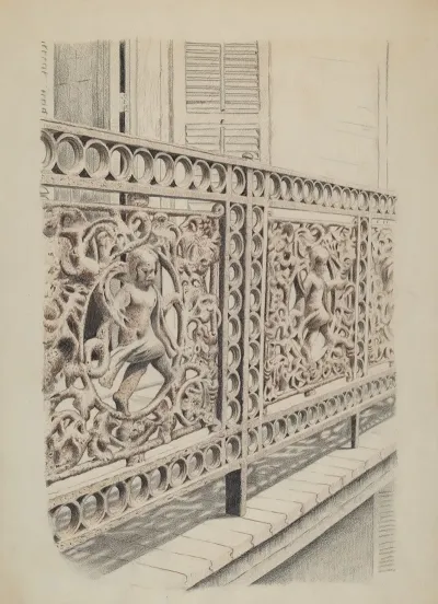 Cast Iron Balcony Rail 14