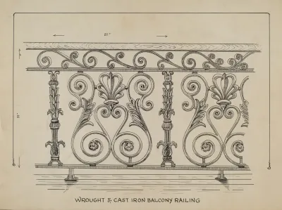 Cast Iron Balcony Rail 15