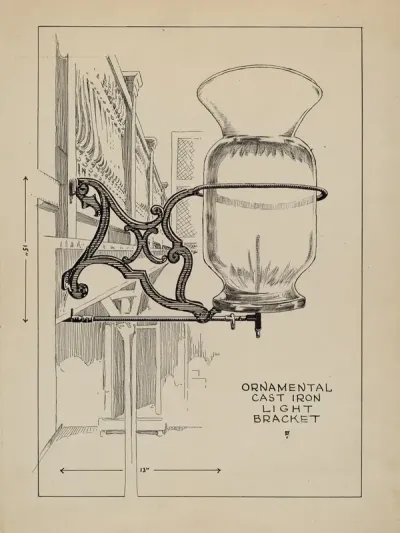 Cast Iron Lamp Bracket