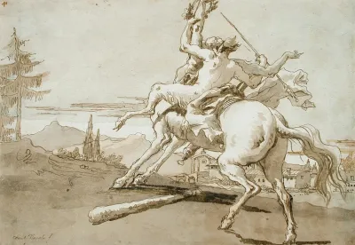 Centaur Arrested In Flight A Female Faun On His Back