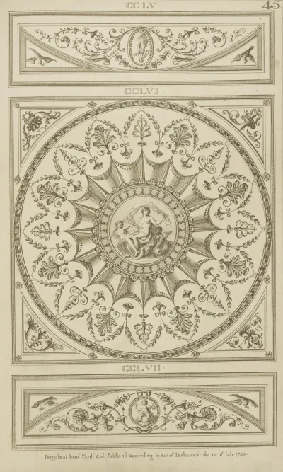 Central Design Containing Scene Of Birth Of Venus Attended By Two Mermaids And A Dolphin
