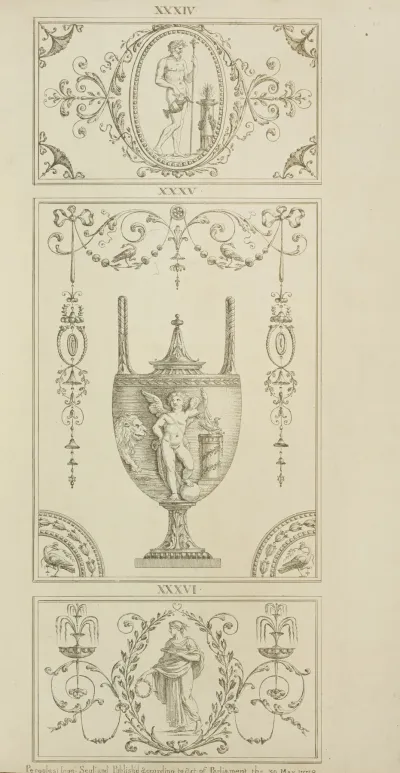 Central Design Of Urn Cherub Holding Two Birds Next To A Lion