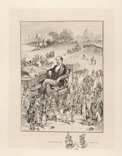 Charles Dickens Surrounded By His Characters