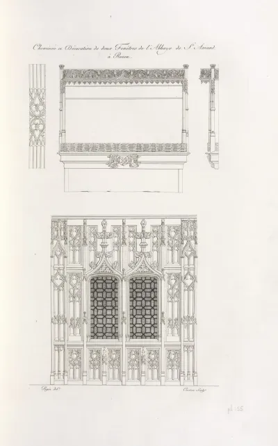 Cheminee Et Decoration De Deux Fenetres De Labbaye De St Amand A Rouen
