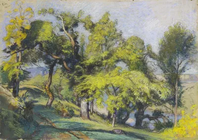 Chestnut Trees Above A River