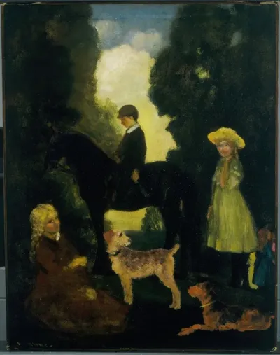 Children Dogs And Pony
