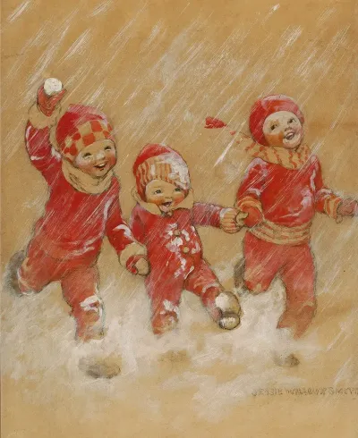 Children Playing In The Snow