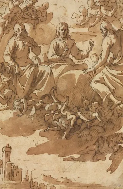 Christ In Glory With Two Saints