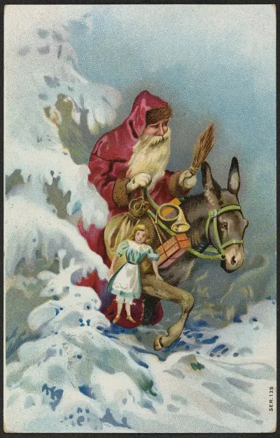 Christmas Card With Santa Claus