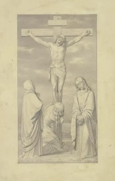 Christus Am Kreuz Mit Maria Johannes Und Maria Magdalena