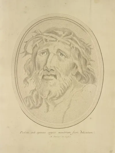 Christuskopf Mit Dornenkrone In Der Art Von Claude Mellans Formatur Unicus Una
