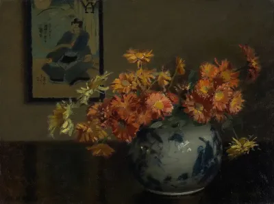 Chrysanthemums A Japanese Arrangement