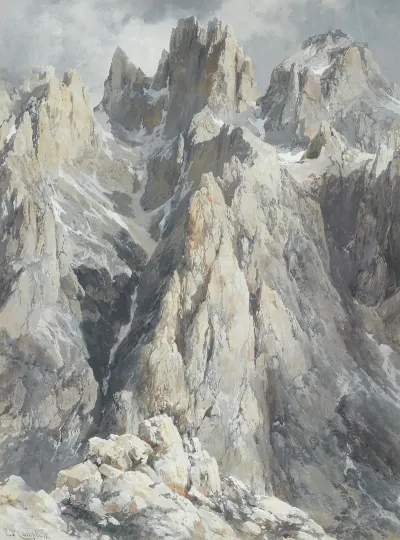 Cima Di Fiocobon Und Cima Di Campido Vom Nordwestrande Des Altipiano Delle Pale Di San Martino