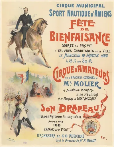 Cirque Municipal Sport Nautique Damiens Fete De Bienfaisance Le Mercredi 19 Janvier 1898