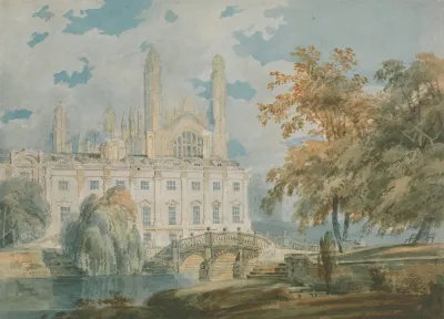Clare Hall And Kings College Chapel Cambridge From The Banks Of The River Cam