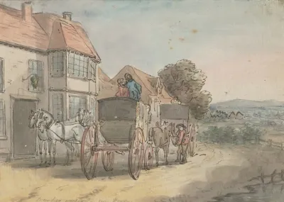 Coaches Outside An Inn