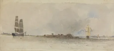 Coastal Scene With Shipping