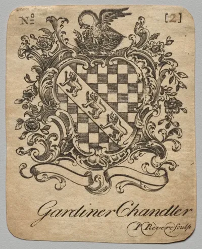 Coat Of Arms With Gardiner Chandler Inscribed Below