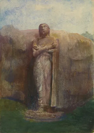 Colossal Statue Of Ananda Near The Ruined City Of Pollanarua Ceylon