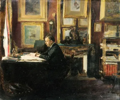 Comedian Constant Coquelin Aka Coquelin Aine In His Study