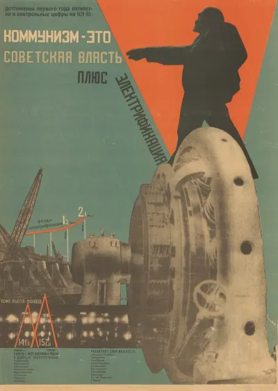 Communism Equals Soviet Power Plus Electrification
