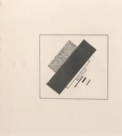 Composition With Four Black One White And Two Grey Elements