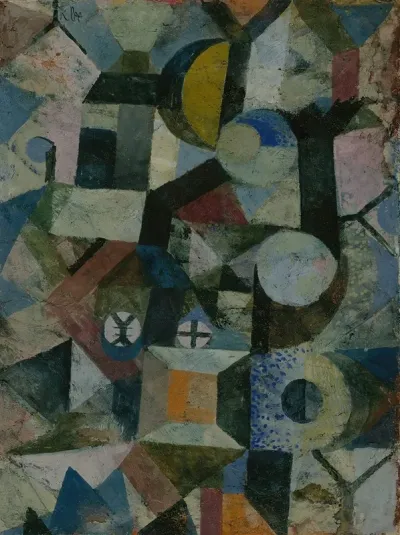Composition With The Yellow Half Moon And The Y