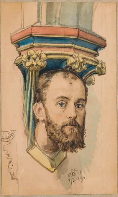 Console In The Shape Of A Male Head Portrait Of T Stryjenski