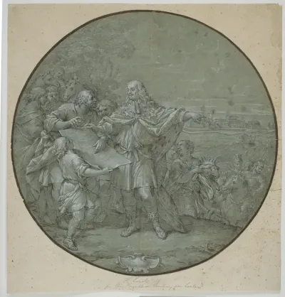 Cosimo III Befaester Livornos Havn Tegnet Forlaeg Til Solvplade En Af De Sakaldte Piatti Di S Giovanni