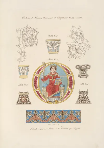 Costume De Reine Ornemens Et Chapiteaux Du Xiie Siecle