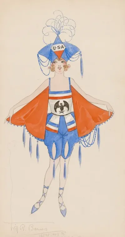 Costume For Girls In Red White And Blue 3