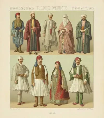Costumes Des Vilayets De Yania Et De Selanik Empire Ou Basse Albanie Thessalie Macedoine