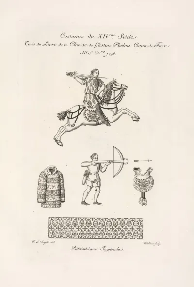 Costumes Du Xivme Siecle Tires Du Livre De La Chasse De Gaston Phebus Comte De Foix Ms No 7098