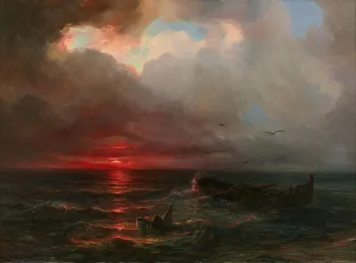 Coucher De Soleil Sur Un Littoral