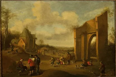 Countryside Landscape With Peasants