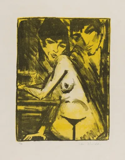 Couple At A Table Self Portrait With Maschka